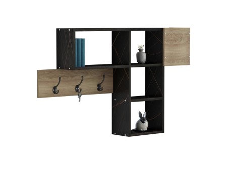 ΚΡΕΜΑΣΤΡΑ ΕΙΣΟΔΟΥ ΜΕ ΡΑΦΙΑ HARLAN HM8973.13 ΜΕΛΑΜΙΝΗ ΣΕ ΦΥΣΙΚΟ-ΜΑΥΡΟ ΜΑΡΜΑΡΟ 99,5x15x61Υεκ