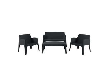 ΣΕΤ ΣΑΛΟΝΙ ΕΞ.ΧΩΡΟΥ 4ΤΜΧ SLEEK HM21268.02 ΜΑΥΡΟ ΠΟΛΥΠΡΟΠΥΛΕΝΙΟ