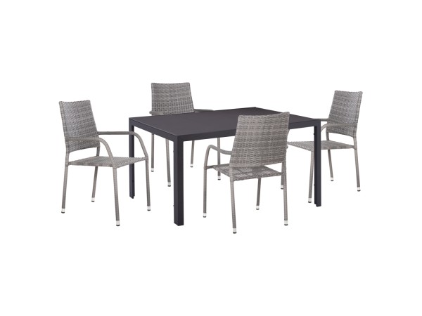 ΣΕΤ ΤΡΑΠΕΖΑΡΙΑΣ ΕΞ.ΧΩΡΟΥ 5ΤΜΧ MORNER HM21008 ΜΕΤΑΛΛΟ & WICKER ΣΕ ΓΚΡΙ
