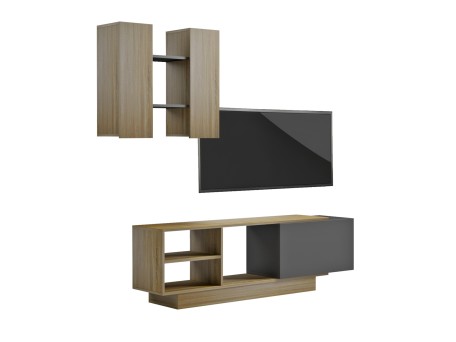 ΣΥΝΘΕΣΗ ΤΗΛΕΟΡΑΣΗΣ TYSON HM18081 ΜΕΛΑΜΙΝΗ ΣΟΝΑΜΑ-ΓΚΡΙ 140x31.5x43.5Υεκ.