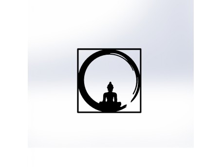 ΔΙΑΚΟΣΜΗΤΙΚΟ ΤΟΙΧΟΥ 100% ΜΕΤΑΛΛΙΚΟ ΜΑΥΡΟ BUDDHA FIGURE 50Χ50 HM7210