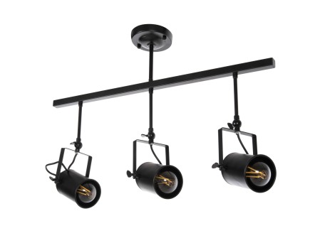 ΦΩΤΙΣΤΙΚΟ ΟΡΟΦΗΣ ΚΡΕΜΑΣΤΟ HM4124 3-ΦΩΤΟ ΜΑΥΡΟΙ ΜΕΤΑΛΛΙΚΟΙ ΠΡΟΒΟΛΕΙΣ 70,5x14x50Υεκ