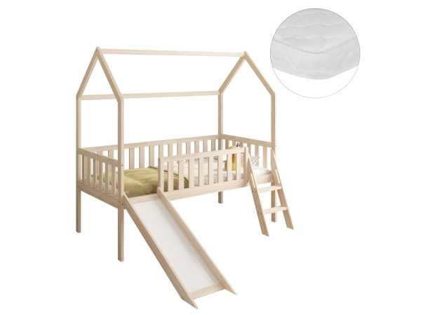 ΚΡΕΒΑΤΙ ΠΑΙΔΙΚΟ ΤΣΟΥΛΗΘΡΑ PHYLLIS HM21310 ΠΕΥΚΟ ΣΕ ΦΥΣΙΚΟ--ΜΕ ΣΤΡΩΜΑ 90x190εκ