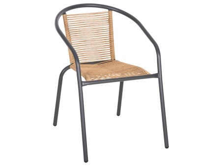 ΠΟΛΥΘΡΟΝΑ SWIFTER HM5969.02 ΜΕΤΑΛΛΟ ΓΚΡΙ-ΣΥΝΘ. RATTAN ΣΕ ΦΥΣΙΚΟ 54x61x75Υεκ.