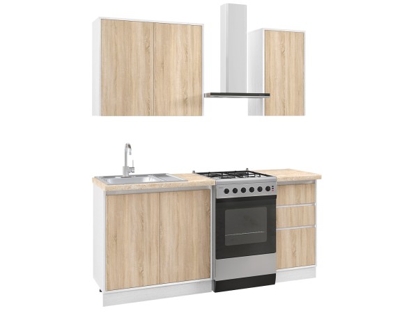 ΣΥΝΘΕΣΗ ΚΟΥΖΙΝΑΣ ΜΕΛΑΜΙΝΗ SONAMA ΚΑΙ ΠΑΓΚΟ ΜΠΕΖ ΜΑΡΜΑΡΟ 120x47x84,8Υεκ.HM2466.11