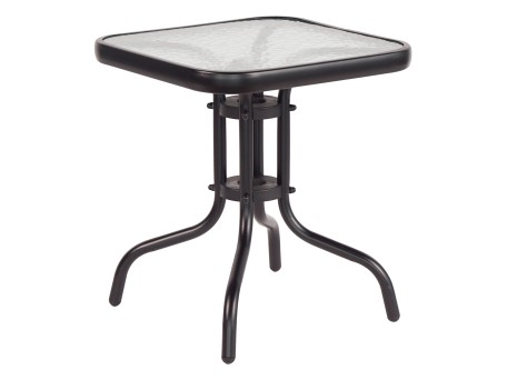 ΤΡΑΠΕΖΙ ΒΟΗΘΗΤΙΚΟ FIGO HM6067.03 ΜΕΤΑΛΛΙΚΟ ΜΑΥΡΟ-ΓΥΑΛΙΝΗ ΕΠΙΦΑΝΕΙΑ 45x45x51Yεκ