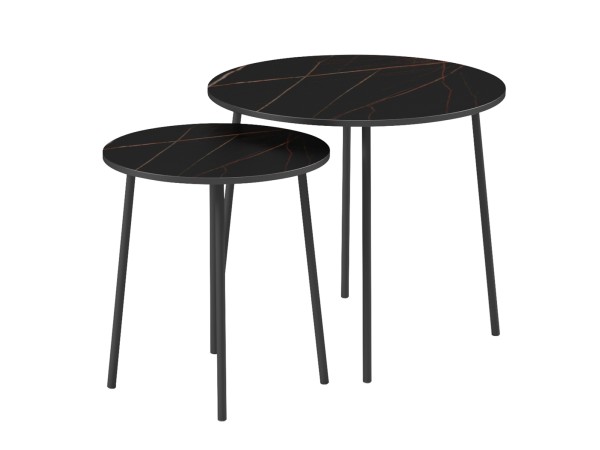 ΤΡΑΠΕΖΙΑ ΣΑΛΟΝΙΟΥ 2ΤΜΧ CUPPER HM9878.13 ΜΕΛΑΜΙΝΗ ΜΑΥΡΟ ΜΑΡΜΑΡΟ-ΜΑΥΡΟ ΜΕΤΑΛΛΟ