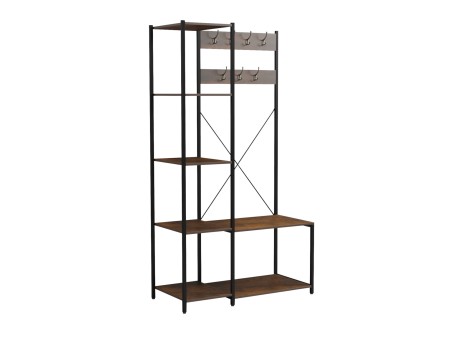 ΕΠΙΠΛΟ ΕΙΣΟΔΟΥ/ΑΝΟΙΧΤΗ ΝΤΟΥΛΑΠΑ ARANJA HM18083 ΜΕΤΑΛΛΟ ΜΑΥΡΟ-ΜΕΛΑΜΙΝΗ ΚΑΦΕ 100x46x180Υεκ.