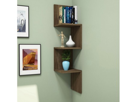 ΕΠΙΤΟΙΧΙΑ ΓΩΝΙΑΚΗ ΡΑΦΙΕΡΑ ILLUSION HM8935.11 ΜΕΛΑΜΙΝΗ ΣΕ ΣΚΟΥΡΟ ΦΥΣΙΚΟ 25x25x105,4Υεκ.