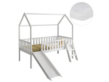 ΚΡΕΒΑΤΙ ΠΑΙΔΙΚΟ ΤΣΟΥΛΗΘΡΑ PHYLLIS HM21310.01 ΠΕΥΚΟ ΣΕ ΛΕΥΚΟ--ΜΕ ΣΤΡΩΜΑ 90x190εκ