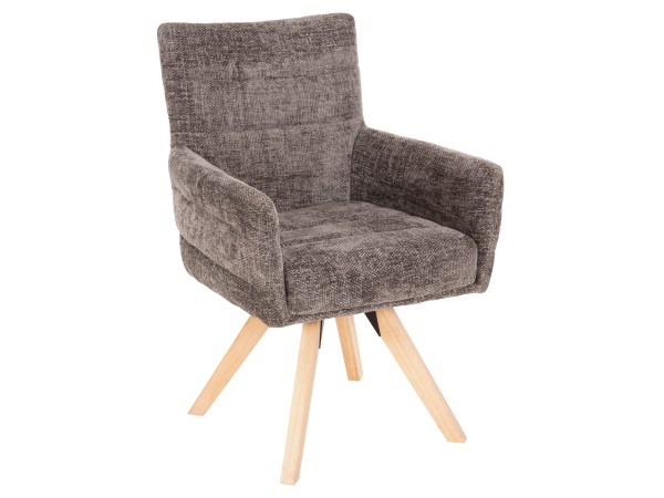 ΠΟΛΥΘΡΟΝΑΚΙ ΤΡΑΠΕΖΑΡΙΑΣ GAZER HM9845.03 ΓΚΡΙ YΦΑΣΜΑ-ΠΟΔΙΑ RUBBERWOOD 66x63x91Υεκ.