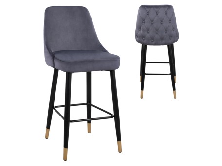 ΣΚΑΜΠΟ ΜΠΑΡ SERENITY HM8519.01 ΑΠΟ ΒΕΛΟΥΔΟ ΓΚΡΙ ΜΕ ΜΕΤΑΛΛΙΚΟ ΣΚΕΛΕΤΟ 51Χ57Χ110Υ εκ.