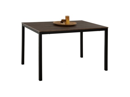 ΤΡΑΠΕΖΙ ΤΡΑΠΕΖΑΡΙΑΣ GOOSE HM9532 MDF ΚΑΡΥΔΙ-ΜΑΥΡΟ ΜΕΤΑΛΛΟ 120X80Χ75Yεκ.