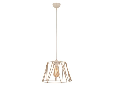 ΦΩΤΙΣΤΙΚΟ ΟΡΟΦΗΣ ΜΕΤΑΛΛΙΚΟ ΛΕΥΚΟ ΜΕ ΣΧΟΙΝΙ ΜΠΕΖ HM7566.03 Φ30x81Υ εκ.