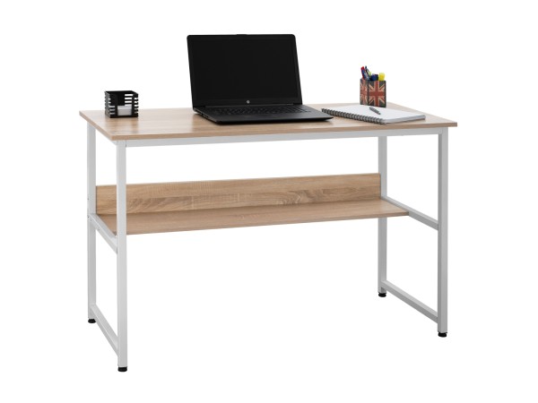 ΓΡΑΦΕΙΟ PORTIS HM2131.01 ΜΕΛΑΜΙΝΗ ΣΕ SONAMA ΜΕ ΛΕΥΚΟ ΜΑΤ ΣΚΕΛΕΤΟ 120X50X75Υεκ.