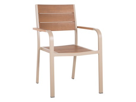 ΠΟΛΥΘΡΟΝΑ ΑΛΟΥΜΙΝΙΟΥ SAGA HM5127.04 ΣΑΜΠΑΝΙ ΜΕ POLYWOOD 55x52x86Yεκ.