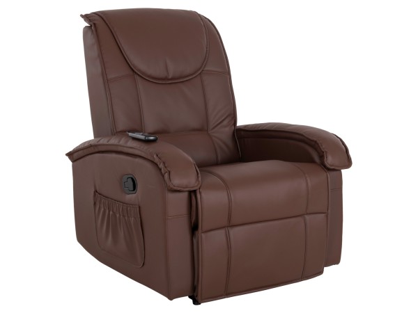 ΠΟΛΥΘΡΟΝΑ RELAX ΜΕ ΜΗΧΑΝΙΣΜΟ MASSAGE ROCCA HM0026.03 PU ΚΑΦΕ ΣΚΟΥΡΟ 80x96x97 εκ.