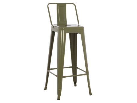 ΣΚΑΜΠΟ BAR ΜΕΤΑΛΛΙΚΟ MELITA ME ΠΛΑΤΗ ΣΕ DARK OLIVE GREEN HM8643.03 43Χ43Χ100εκ.