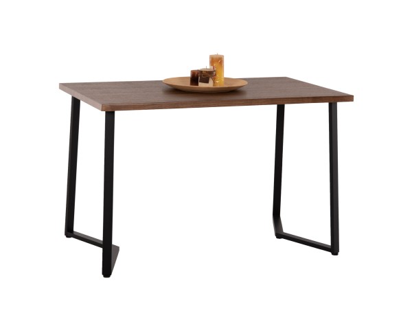 ΤΡΑΠΕΖΙ ΤΡΑΠΕΖΑΡΙΑΣ JAY HM9531 MDF ΚΑΡΥΔΙ-ΜΑΥΡA ΜΕΤΑΛΛΙΚΑ ΠΟΔΙΑ 120x70x76Υεκ.