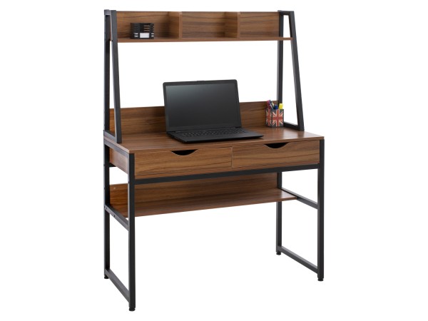 ΓΡΑΦΕΙΟ ΜΕ ΒΙΒΛΙΟΘΗΚΗ TANAYA HM2390.12 ΜΕΛΑΜΙΝΗ ΚΑΡΥΔΙ-ΜΑΥΡΟΣ ΜΕΤΑΛΛ.ΣΚΕΛΕΤΟΣ 100x48x139Y