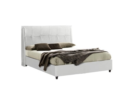 ΚΡEΒΑΤΙ ΜΕ ΑΠΟΘΗΚΕΥΤΙΚΟ ΧΩΡΟ DREAMLET HM716.03 ΛΕΥΚΟ ΜΠΟΥΚΛΕ- ΓΙΑ ΣΤΡΩΜΑ 160x200εκ.