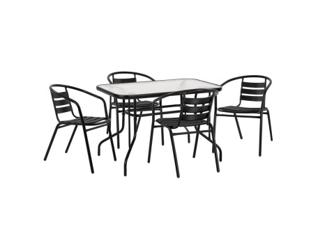 ΣΕΤ ΤΡΑΠΕΖΑΡΙΑΣ 5ΤΜΧ ADAM HM21220 ΚΑΡΕΚΛΕΣ ΜΕΤΑΛΛΙΚΕΣ & ΤΡΑΠΕΖΙ 110x60 ΜΑΥΡΟ