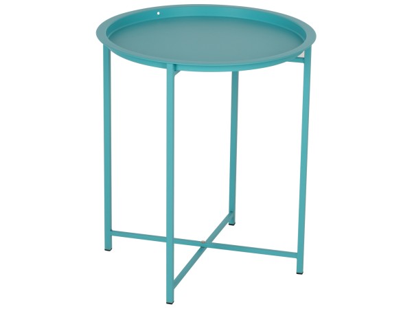 ΤΡΑΠΕΖΙ ΠΤΥΣΣΟΜΕΝΟ ΜΕ ΑΠΟΣΠΩΜΕΝΟ ΔΙΣΚΟ SAMUEL ΜΕΤΑΛΛΙΚΟ ΤΙΡΚΟΥΑΖ Φ46x53 εκ. HM5287.08