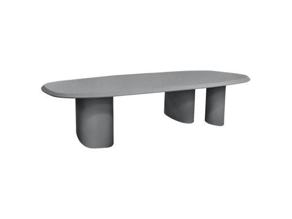 ΤΡΑΠΕΖΙ ΤΡΑΠΕΖΑΡΙΑΣ FIBER CEMENT ΟΒΑΛ GLEN HM6598.01 ΓΚΡΙ 260x95x75Υεκ