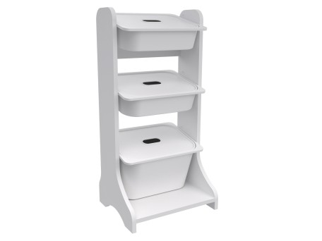 ΕΠΙΠΛΟ ΑΠΟΘΗΚΕΥΣΗΣ FRED HM18207.01 ΛΕΥΚΗ ΜΕΛΑΜΙΝΗ 44x35x90Υεκ.