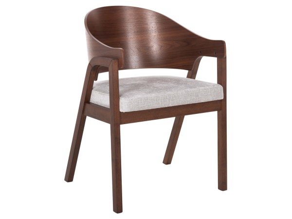 ΚΑΡΕΚΛΑ NERO HM9972 RUBBERWOOD ΣΕ ΚΑΡΥΔΙ-ΓΚΡΙ ΥΦΑΣΜΑ ΚΑΘΙΣΜΑ 56x56x78Yεκ.