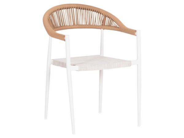 ΠΟΛΥΘΡΟΝΑ BERG HM6284.01 ΑΛΟΥΜΙΝΙΟ & TEXTILENE ΛΕΥΚΟ--P.E.TWISTED RATTAN 55x56x79Υεκ