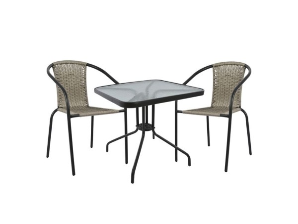 ΣΕΤ ΤΡΑΠΕΖΑΡΙΑΣ 3ΤΜΧ ΜΕ 2 ΚΑΡΕΚΛΕΣ & ΤΡΑΠΕΖΙ 70x70 HM5182.01