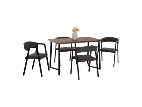 ΣΕΤ ΤΡΑΠΕΖΑΡΙΑΣ JAY 5ΤΜΧ HM9529.01 ΚΑΡΥΔΙ ΤΡΑΠΕΖΙ-ΓΚΡΙ ΚΑΡΕΚΛΕΣ 120x70x76Υεκ.