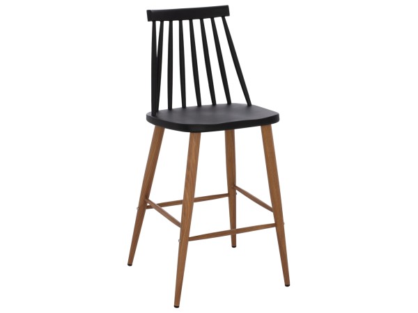 ΣΚΑΜΠΟ ΜΠΑΡ VANESSA ΜΑΥΡΟ ΜΕΣΑΙΟΥ ΥΨΟΥΣ HM9300.02  43x45x97Υεκ.