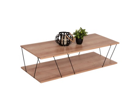 ΤΡΑΠΕΖΙ ΣΑΛΟΝΙΟΥ TARS HM8927.11 ΦΥΣΙΚΟ ΟΑΚ ΜΕ ΜΑΥΡΕΣ ΜΕΤΑΛΛΙΚΕΣ ΒΕΡΓΕΣ 120Χ50Χ30Yεκ.