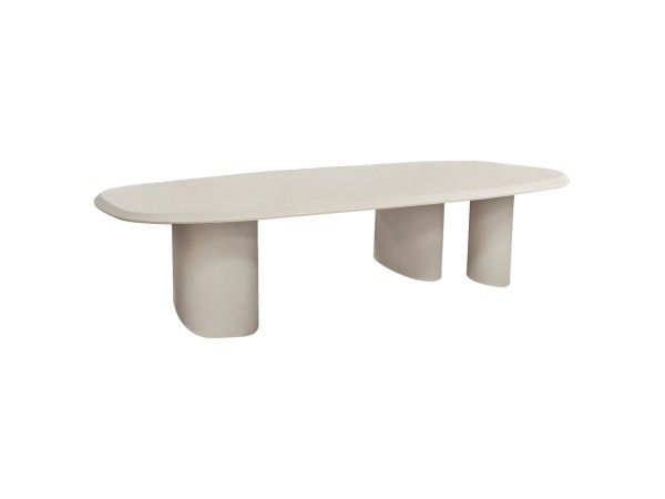 ΤΡΑΠΕΖΙ ΤΡΑΠΕΖΑΡΙΑΣ FIBER CEMENT ΟΒΑΛ GLEN HM6598.02 ΜΠΕΖ 260x95x75Υεκ
