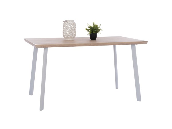 ΤΡΑΠΕΖΙ ΤΡΑΠΕΖΑΡΙΑΣ OFIRA 140X80 SONAMA ΜΕ ΛΕΥΚΑ ΠΟΔΙΑ HM8374.02