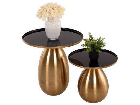 ΒΟΗΘΗΤΙΚΑ ΤΡΑΠΕΖΑΚΙΑ 2ΤΜΧ DEANNA HM9661 ΜΕΤΑΛΛΟ ΣΕ ΜΑΥΡΟ&ΧΡΥΣΟ Φ50,5 & Φ40,5εκ.