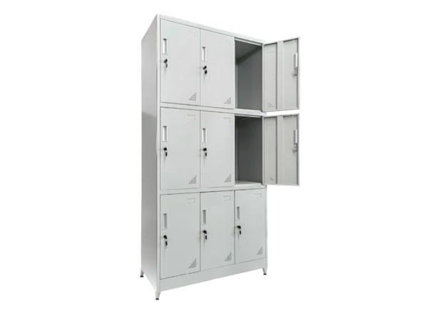 ΦΟΡΙΑΜΟΣ ΜΕΤΑΛΛΙΚΟΣ MALMOE ΜΕ ΠΟΔΙΑ-9 ΝΤΟΥΛΑΠΙΑ HM21105 ΓΚΡΙ 90x45x195Υεκ.