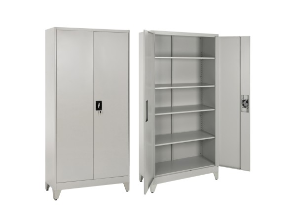 ΝΤΟΥΛΑΠΑ ΜΕΤΑΛΛΙΚΗ DURON HM11979 ΔΙΦΥΛΛΗ ΜΕ 5 ΑΠΟΘ.ΧΩΡΟΥΣ & ΠΟΔΙΑ- ΓΚΡΙ 90Χ40Χ190Yεκ.