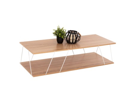 ΤΡΑΠΕΖΙ ΣΑΛΟΝΙΟΥ TARS HM8927.14 SONOMA ΜΕ ΛΕΥΚΕΣ ΜΕΤΑΛΛΙΚΕΣ ΒΕΡΓΕΣ 120Χ50Χ30Yεκ.