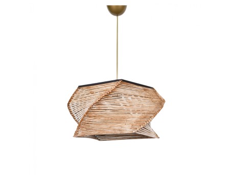 ΦΩΤΙΣΤΙΚΟ ΟΡΟΦΗΣ ΕΣΩΤΕΡΙΚΟΥ ΧΩΡΟΥ ΚΡΕΜΑΣΤΟ ΑΠΟ ΞΥΛΟ ΚΑΙ BAMBOO ΦΥΣΙΚΟ HM7357 36x36x65Υ εκ.