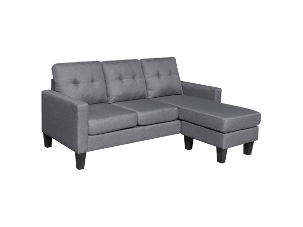 ΚΑΝΑΠΕΣ ΓΩΝΙΑ ΑΝΑΣΤΡΕΨΙΜΗ MEGGY HM3297.01 ΓΚΡΙ ΥΦΑΣΜΑ 184,5x129x86Yεκ.