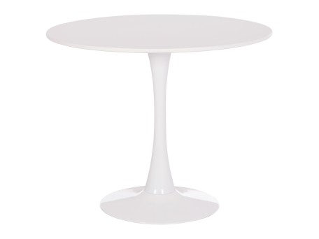 ΤΡΑΠΕΖΙ ΣΤΡΟΓΓΥΛΟ BROLIN HM18141.01 MDF TOP-ΒΑΣΗ ΜΕΤΑΛΛΙΚΗ--ΛΕΥΚΟ Φ90x73Υεκ