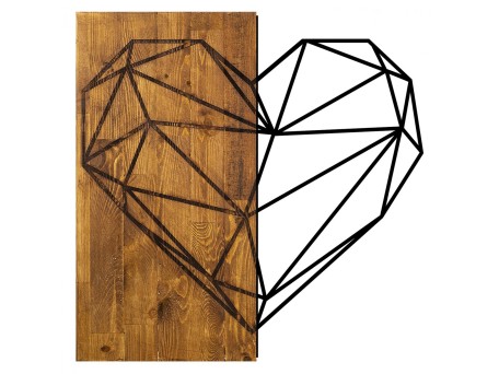 ΔΙΑΚΟΣΜΗΤΙΚΟ ΤΟΙΧΟΥ ΞΥΛΙΝΟ ΜΑΣΙΦ ΜΕ ΜΕΤΑΛΛΙΚΗ ΚΑΡΔΙΑ HM7219 58x58 εκ.