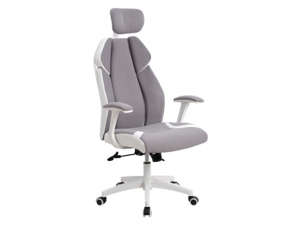 ΚΑΡΕΚΛΑ ΓΡΑΦΕΙΟΥ SALENA HM1086.10 ΣΕ ΓΚΡΙ ΛΕΥΚΟ ΧΡΩΜΑ 65x73x130 εκ.