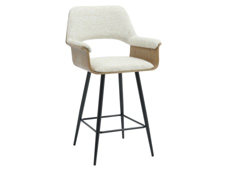 ΣΚΑΜΠΟ ΜΠΑΡ ΜΕΣ.ΥΨΟΥΣ CLIPP HM9987.02 ΜΑΥΡΑ ΜΕΤΑΛ.ΠΟΔΙΑ-ΕΚΡΟΥ ΥΦΑΣΜΑ 57,5x53x98Υεκ