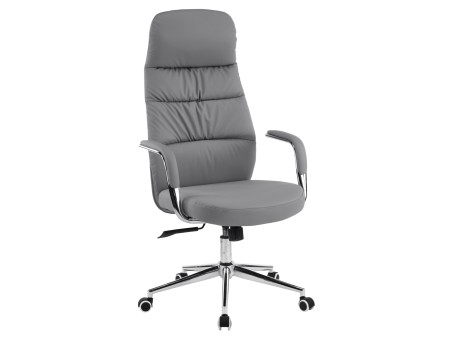 ΚΑΡΕΚΛΑ ΓΡΑΦΕΙΟΥ TEETER HM18355.10 ΓΚΡΙ PU ΔΕΡΜΑ--ΒΑΣΗ ΧΡΩΜΙΟΥ 67x66x121Υεκ