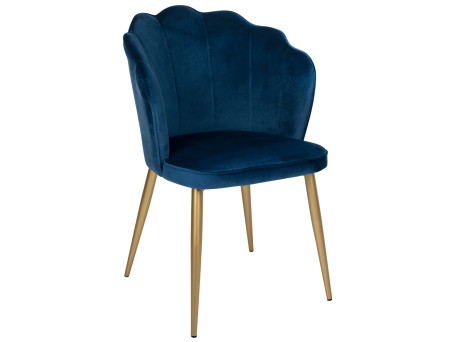 ΚΑΡΕΚΛΑ AVIE ΜΕΤΑΛΛΙΚΗ ΜΕ ΒΕΛΟΥΔΟ ΜΠΛΕ ΚΑΙ ΧΡΥΣΑ ΠΟΔΙΑ HM8737.08 48x48x85Υεκ.