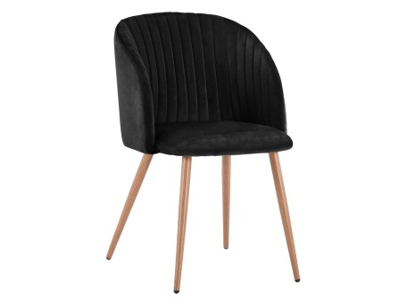 ΠΟΛΥΘΡΟΝΑΚΙ LEAH HM8543.04 ΜΕ ΒΕΛΟΥΔΟ ΜΑΥΡΟ ΚΑΙ ΜΕΤΑΛΛΙΚΑ ΠΟΔΙΑ 53x57x81 εκ.